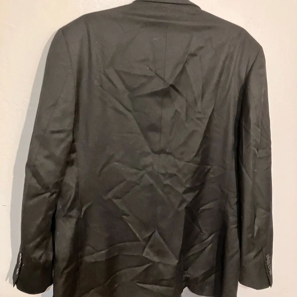 Oscar De La Renta Smartsuit Black silk men’s suit jacket 48R